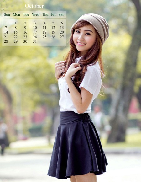 Nhan sắc hot girl rạng ngời trong bộ lịch Tết