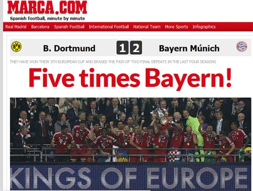 Bóng đá Quốc tế - Bayern được báo chí tung hô lên 'chín tầng mây'