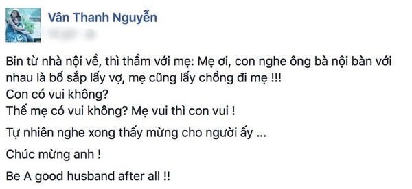 Ngôi sao -  Vân Hugo phản ứng như thế nào khi nghe tin chồng cũ sắp lấy vợ? (Hình 2).