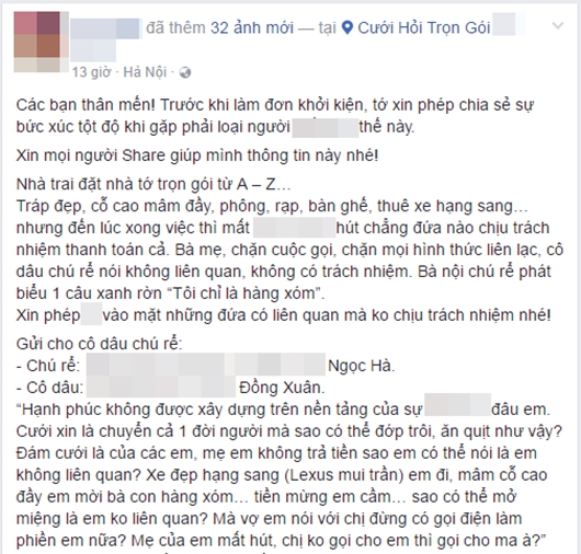 Mạng ảo - Đời thực - Chú rể HN bị tố thuê xe hạng sang để đón dâu rồi quỵt 34 triệu đồng