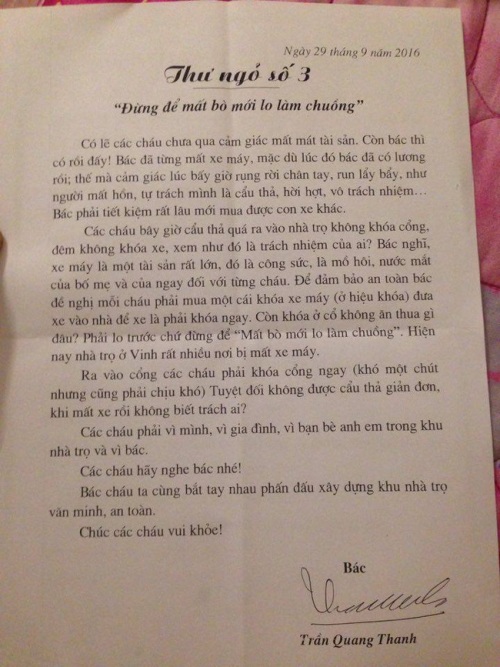 Dậy sóng mạng - Hóm hỉnh chủ trọ dễ thương tặng tiền sinh viên thuê trọ ngày 20/10 (Hình 3).