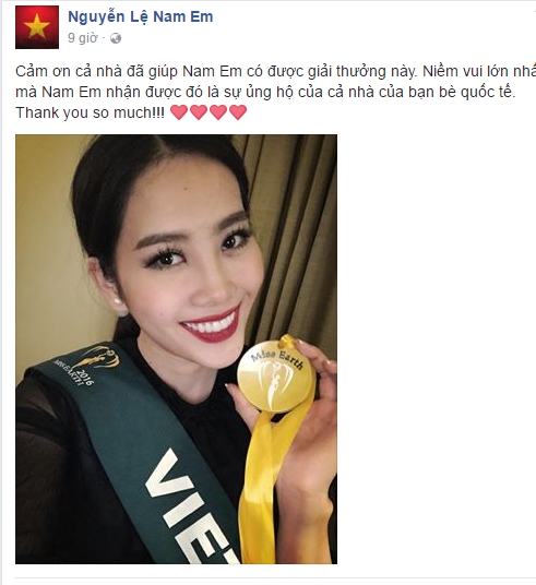 Ngôi sao - Nam Em xuất sắc đoạt ‘Hoa hậu ảnh’ tại Miss Earth 2016 (Hình 2).