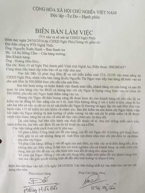 Xã hội - Nghệ An: Nhân viên bán xăng bị khách hàng đánh rách đầu nói gì? (Hình 2).