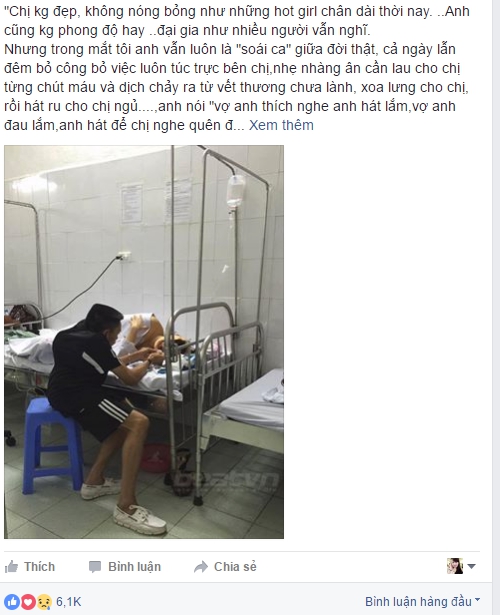 Mạng ảo - Đời thực - Hành động của chồng gù ‘soái ca’ ở viện khiến triệu người xúc động