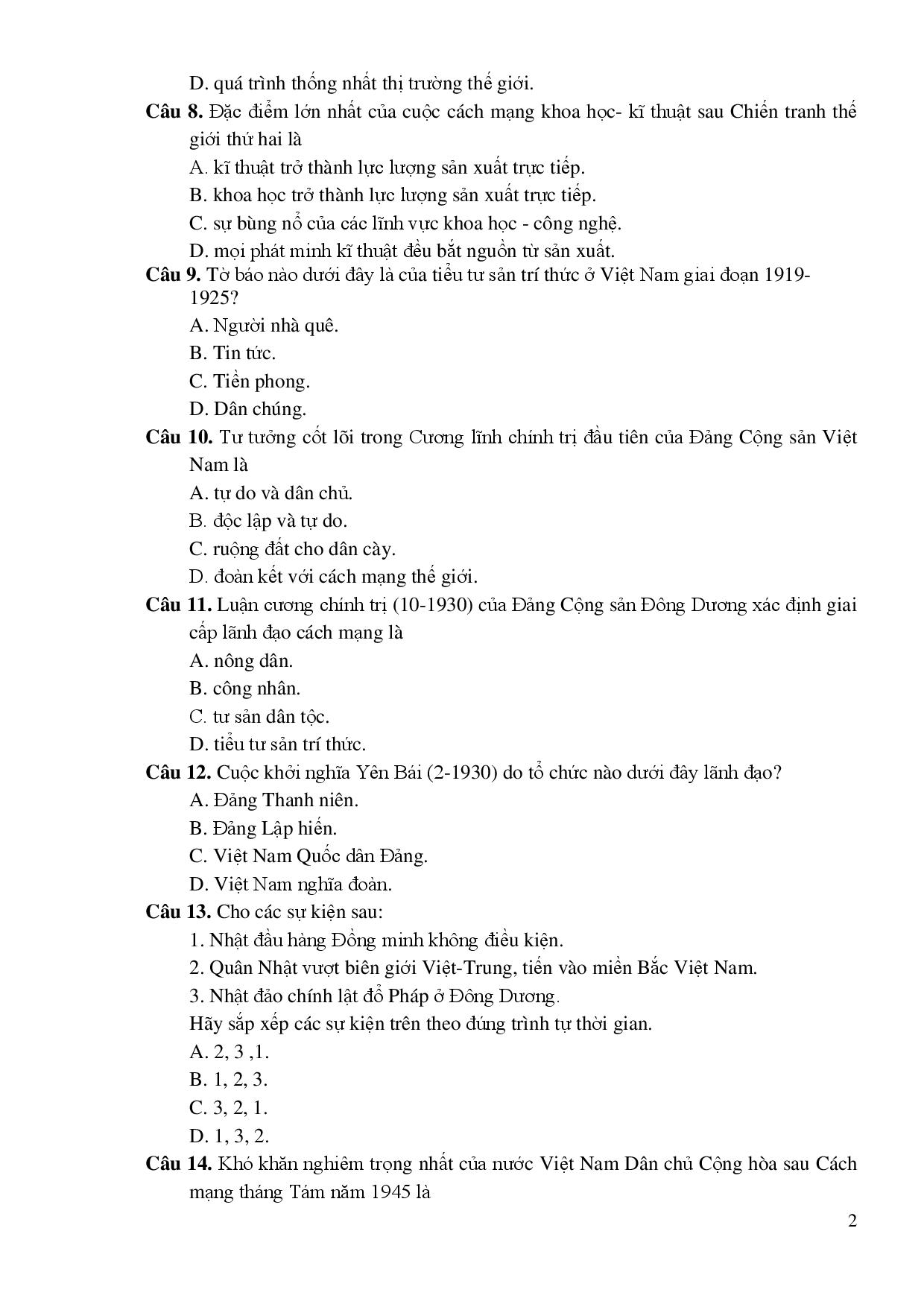 Giáo dục - Đề thi THPT quốc gia minh họa 4 môn: Sinh, Sử, Địa, GDCD (Hình 7).