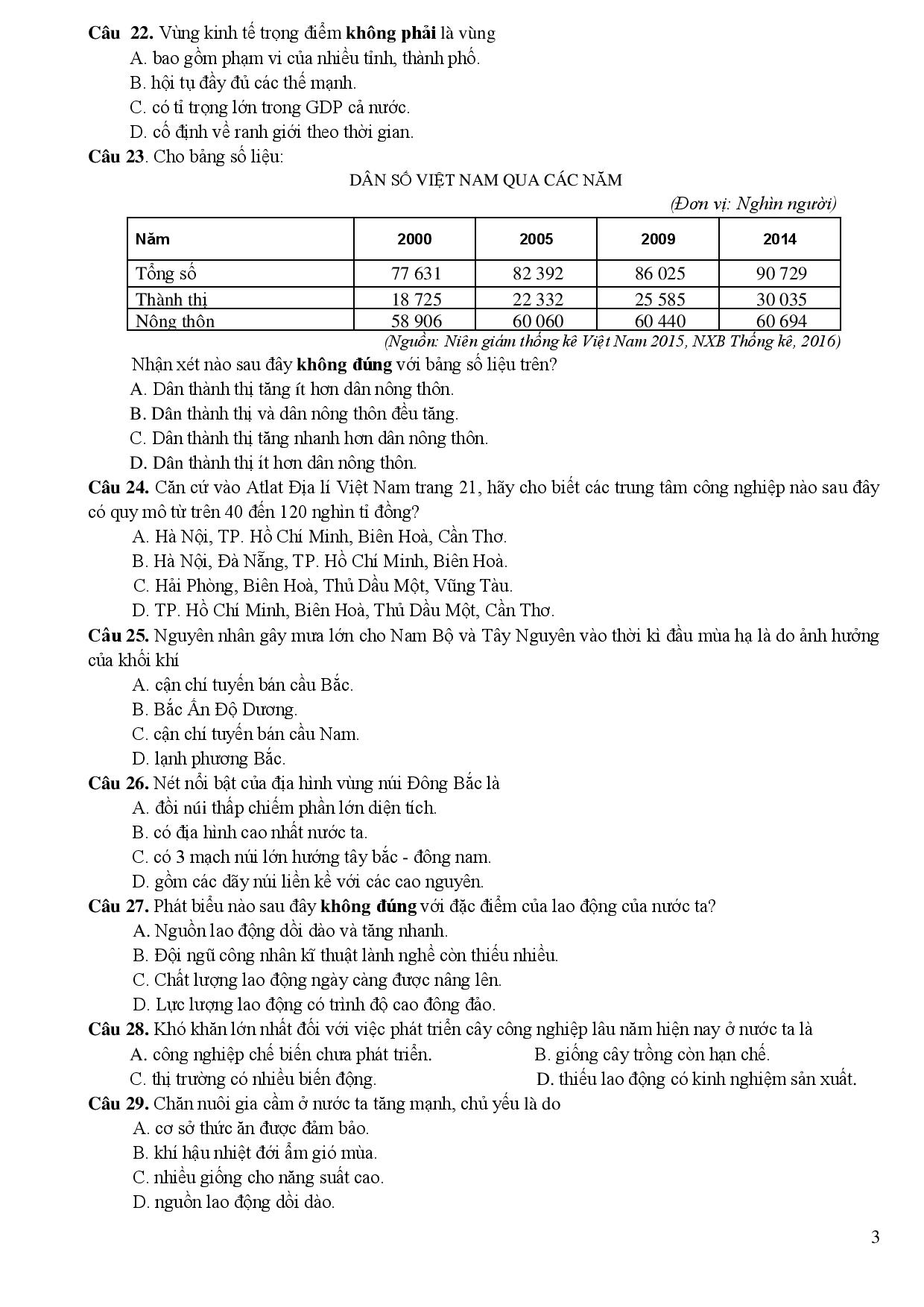 Giáo dục - Đề thi THPT quốc gia minh họa 4 môn: Sinh, Sử, Địa, GDCD (Hình 14).