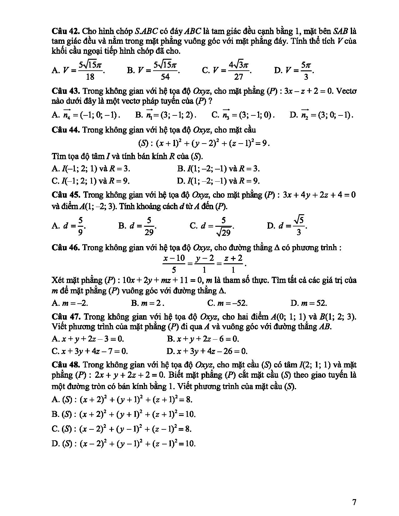 Giáo dục - Chi tiết đề thi THPT quốc gia minh họa 3 môn: Toán, Lí, Hóa  (Hình 7).