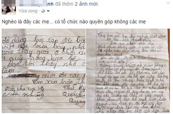 Mạng ảo - Đời thực - Xót xa lá thư của HS lớp 7 xin nghỉ học vì bố mẹ bệnh tật, nhà nghèo