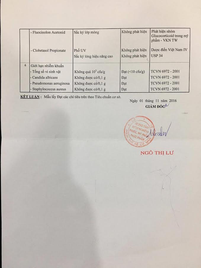 Xã hội - Kết quả kiểm nghiệm của Sở Y Tế Tp. HCM: Sản phẩm Top White đạt TCCL (Hình 5).