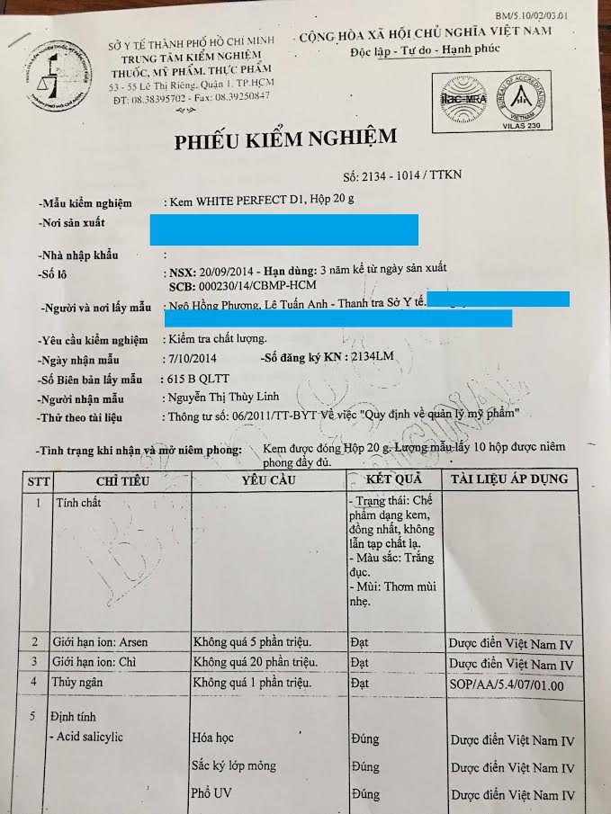 Xã hội - Kết quả kiểm nghiệm của Sở Y Tế Tp. HCM: Sản phẩm Top White đạt TCCL (Hình 6).
