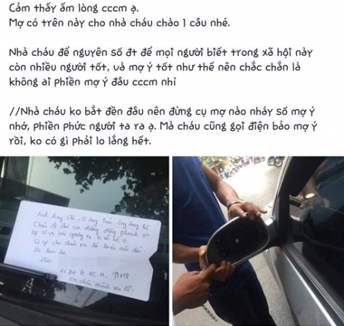 Dậy sóng mạng - Hành động bất ngờ của nam sinh vô tình làm vỡ gương xe ô tô (Hình 3).