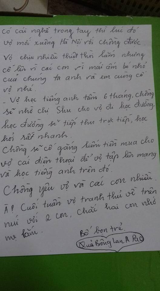 Mạng ảo - Đời thực - Rơi lệ lá thư tay đong đầy tình cảm của người chồng gửi vợ ở Lào Cai (Hình 2).