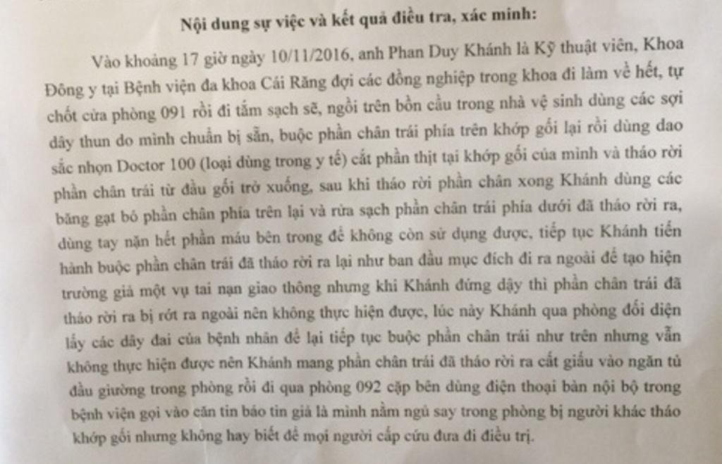 Hồ sơ điều tra - Vì sao nhân viên y tế tự cắt chân mình rồi mang giấu vào ngăn tủ?