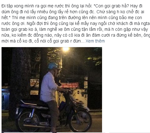 Dậy sóng mạng - Cụ ông 60 tuổi và câu chuyện buồn về nghề xe ôm thời công nghệ