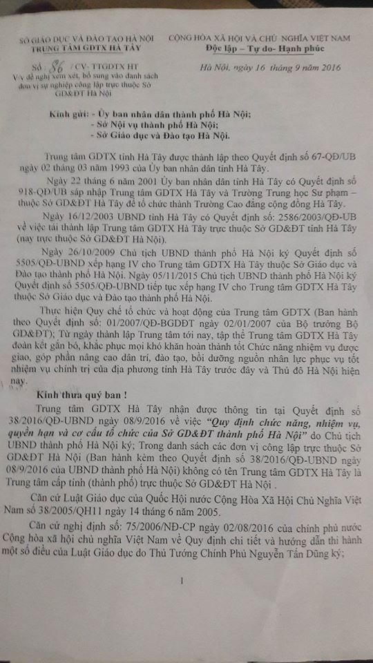 Giáo dục - TTGDTX Hà Tây đứng trước nguy cơ sáp nhập sai quy định! (Hình 2).