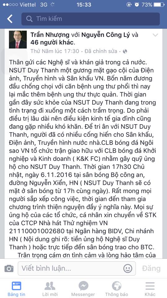 Phim ảnh - Duy Thanh vừa bị bệnh viện trả về vì mắc hai bệnh ung thư (Hình 2).