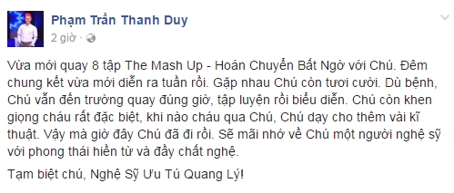 Ngôi sao - Nghệ sĩ Việt tiếc thương trước sự ra đi của NSƯT Quang Lý (Hình 4).