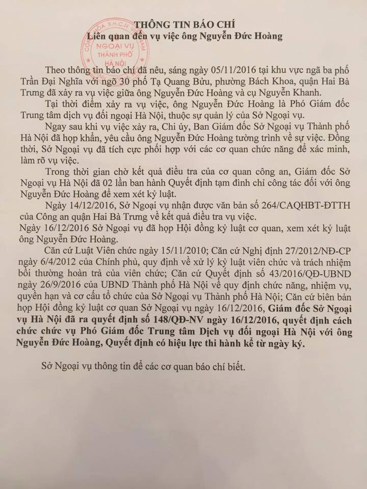 Xã hội - Hà Nội: Phó giám đốc hành hung tiến sĩ 76 tuổi bị cách chức