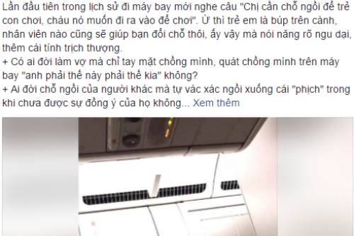 Dậy sóng mạng - Người phụ nữ bế con đòi ngồi gần cửa thoát hiểm gây tranh cãi