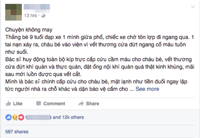 Mạng ảo - Đời thực - Tự sự của bác sĩ cấp cứu cho bé trai bị tôn cứa cổ tử vong