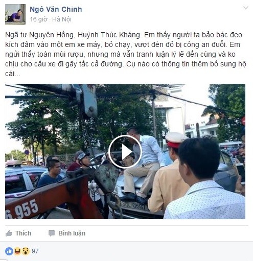 An ninh - Hình sự - Video: Nam thanh niên chống đối CSGT, trèo lên nắp capo 'cố thủ'