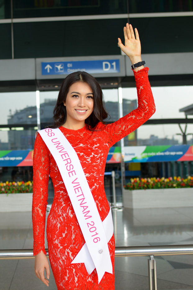 Ngôi sao - Phạm Hương, Thiên Lý tiễn Lệ Hằng lên đường thi Miss Universe 2016 (Hình 8).