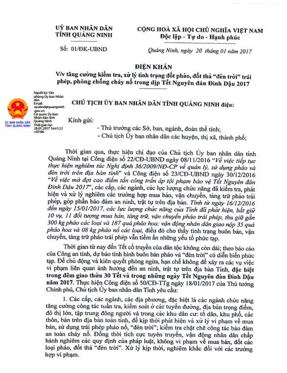 Xã hội - Quảng Ninh: Xảy ra đốt pháo sẽ truy trách nhiệm lãnh đạo địa phương