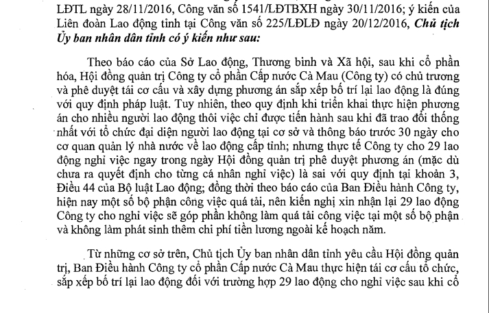 Xã hội - Cà Mau: Chỉ đạo nhận lại 29 lao động bị cho nghỉ việc trái quy định (Hình 2).