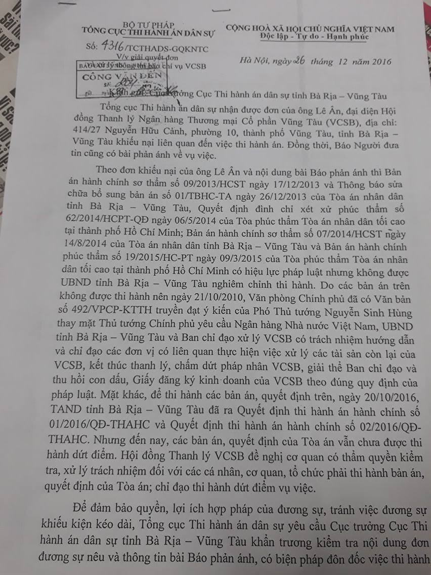 An ninh - Hình sự - Tổng cục Thi hành án đề nghị làm rõ vụ 'đại gia' Lê Ân khiếu nại