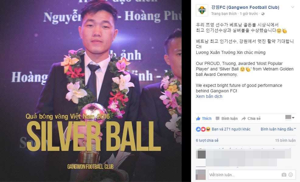 Bóng đá Việt Nam - Động thái khôn khéo của Gangwon FC trước khi Xuân Trường sang Hàn (Hình 2).