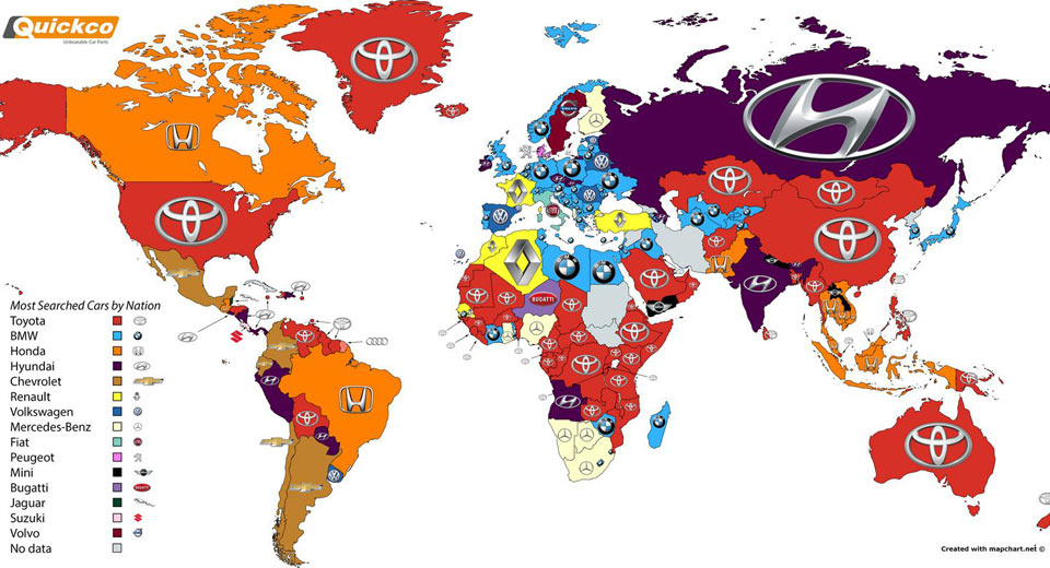 Tin tức xe - Thương hiệu xe hơi nào được nhiều quốc gia tìm kiếm nhất thế giới?