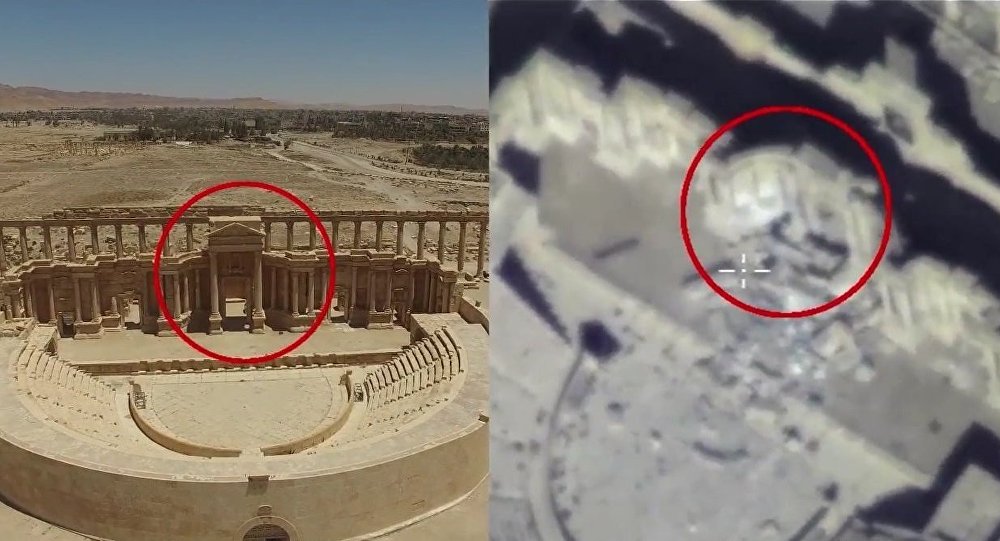 Quân sự - Clip: Sự tàn phá của khủng bố IS tại thành cổ Palmyra, Syria