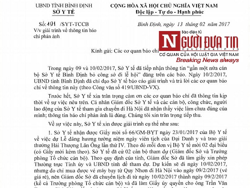 Xã hội - Sở Y tế Bình Định 'trần tình' lý do 22 nhân viên cùng nghỉ đi lễ 