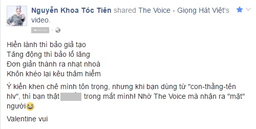 Âm nhạc - Tóc Tiên bức xúc phản pháo khi Giọng hát Việt 2017 bị 'ném đá' (Hình 2).