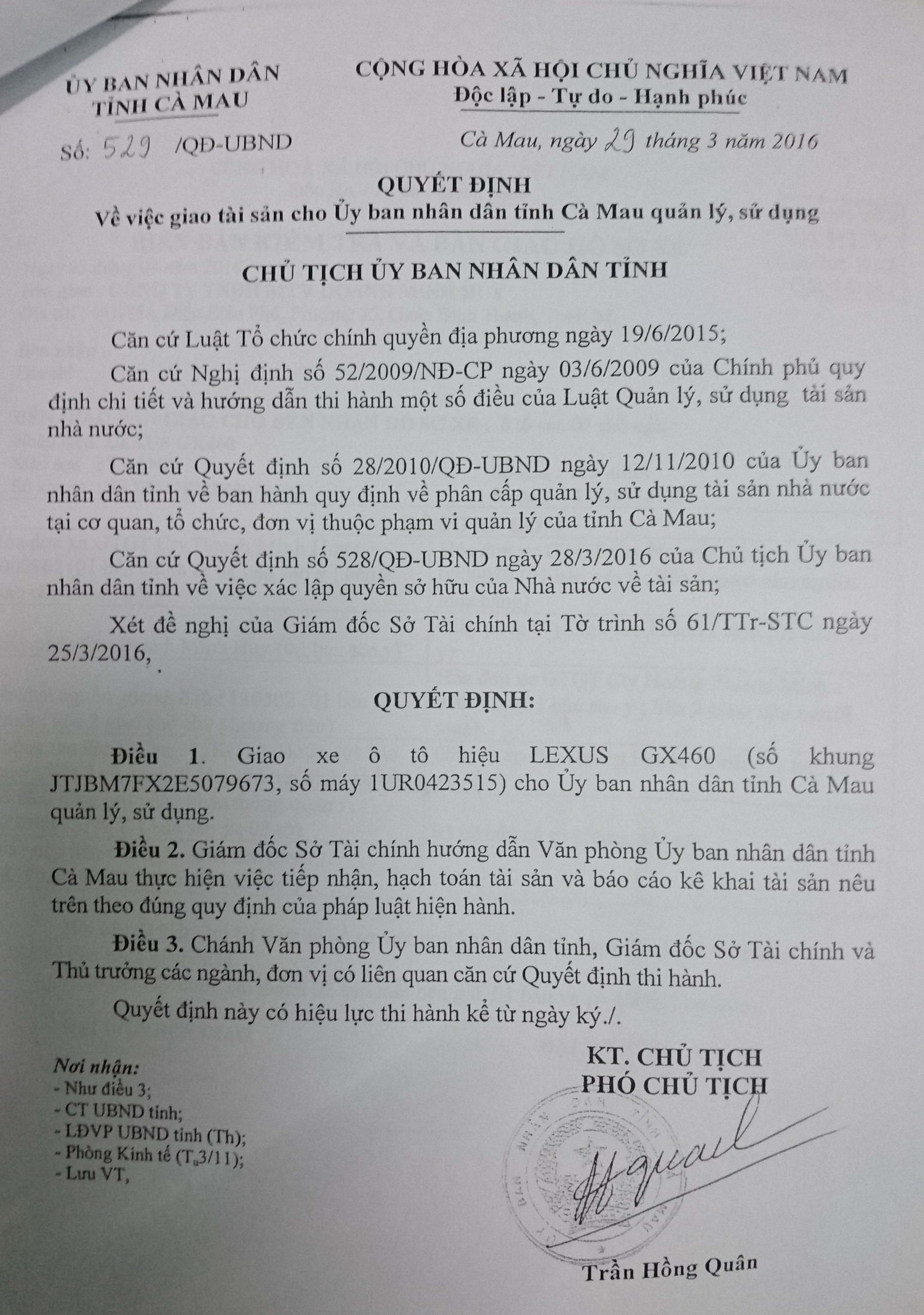 Xã hội - Đại diện doanh nghiệp tặng 2 'siêu xe' cho tỉnh Cà Mau lên tiếng (Hình 2).