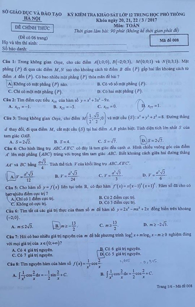 Giáo dục - Hà Nội: Đề thi thử môn Toán khá 'rắn', học sinh cần chú ý gì?   (Hình 2).