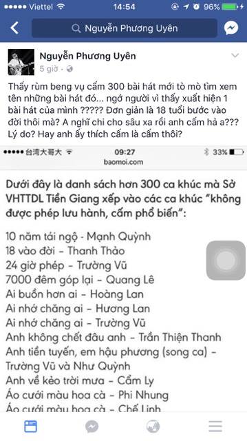 Sự kiện - Phương Uyên, Thanh Thảo bất ngờ vì bài hát '18 vào đời' bị cấm