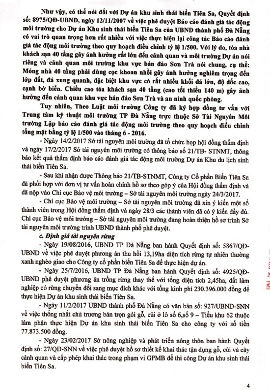 Cần biết - Công bố thông tin chưa từng biết ở dự án Khu du lịch Biển Tiên Sa (Hình 5).