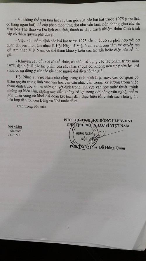 Âm nhạc - Hội nhạc sĩ VN nói gì về việc dừng lưu hành 5 ca khúc trước 1975? (Hình 3).