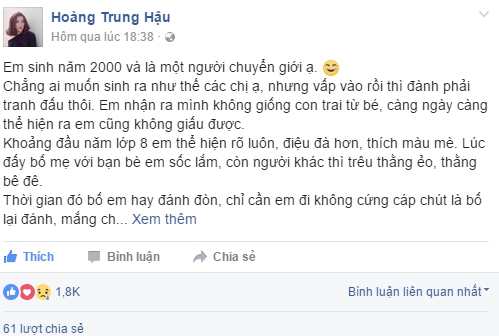 Dậy sóng mạng - Chàng trai 10X trải lòng về quá trình chuyển giới đau đớn