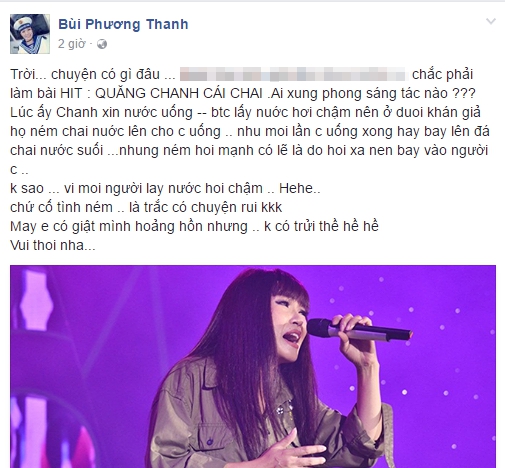 Ngôi sao - Clip: Phương Thanh 'đứng hình' khi bị ném chai nước vào người (Hình 3).