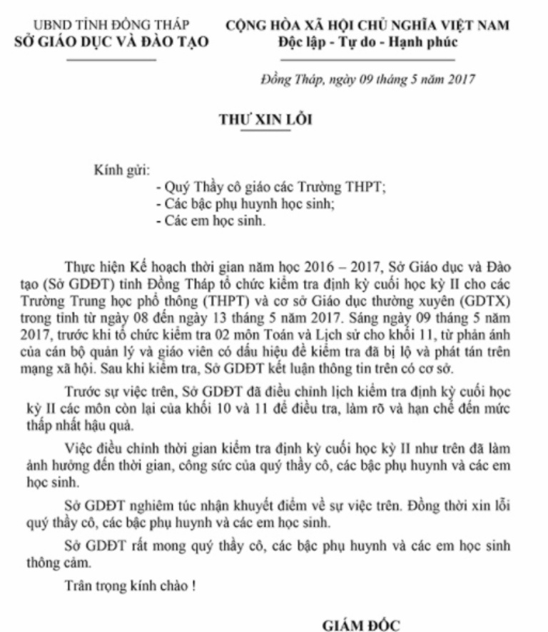 Xã hội - Đồng Tháp: Đề thi lộ vì thành viên bộ phận sao in mang... 'trả ơn'? (Hình 2).