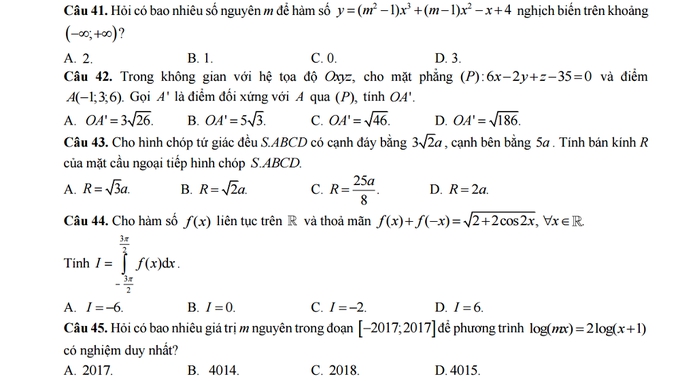 Giáo dục - Đề thi thử môn Toán THPT Quốc gia 2017 mới nhất (Hình 10).