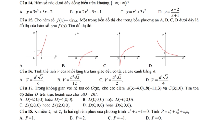 Giáo dục - Đề thi thử môn Toán THPT Quốc gia 2017 mới nhất (Hình 4).