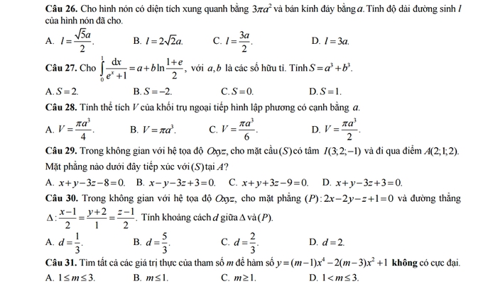 Giáo dục - Đề thi thử môn Toán THPT Quốc gia 2017 mới nhất (Hình 7).