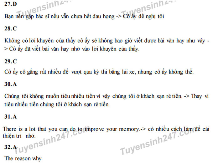 Giáo dục - Hướng dẫn giải đề thi thử môn tiếng Anh THPT Quốc gia 2017 mới nhất (Hình 5).