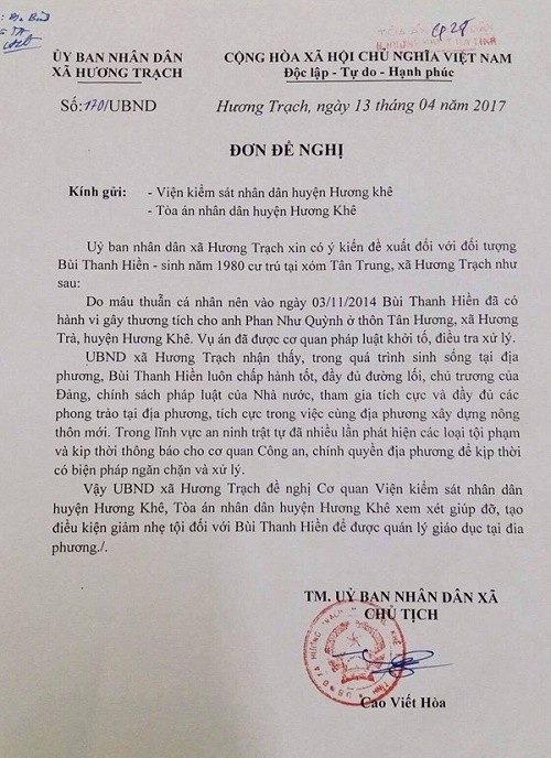 An ninh - Hình sự - Vụ dọa giết lãnh đạo CA: Lộ văn bản ‘bảo kê’ cho tội phạm côn đồ