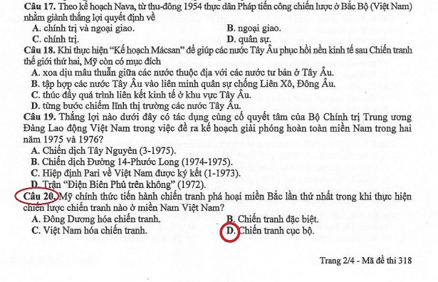 Mạng ảo - Đời thực - Cộng đồng mạng nói gì về đáp án môn Lịch sử?