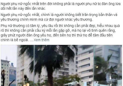 Dậy sóng mạng - Phát ngôn ‘Phụ nữ ngốc là không yêu bản thân mình’ gây sốt