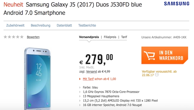 Sản phẩm -  Chưa ra mắt nhưng Galaxy J5 2017 đã cho phép đặt hàng trước